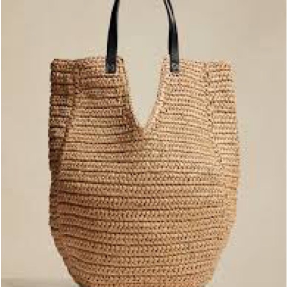 Straw Hobo Tote Bag Natural